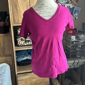 Eddie Baier Outdoor Pink V-Neck T-shirt - Large